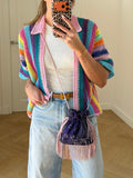 Bandana Fringe Bag Purple