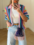 Bandana Fringe Bag Purple