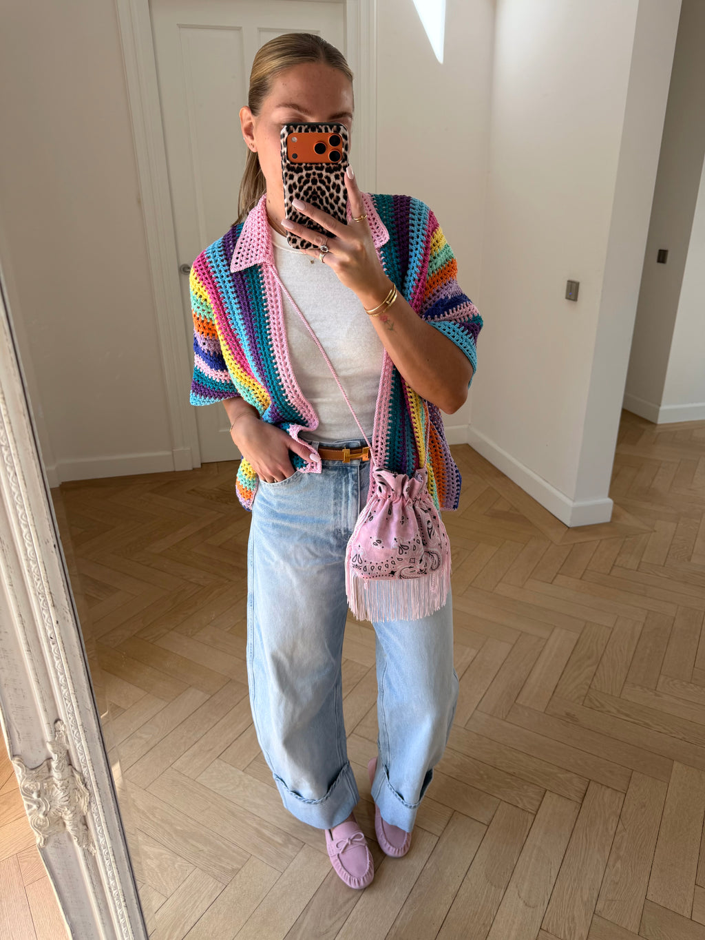 Bandana Fringe Bag Lightpink