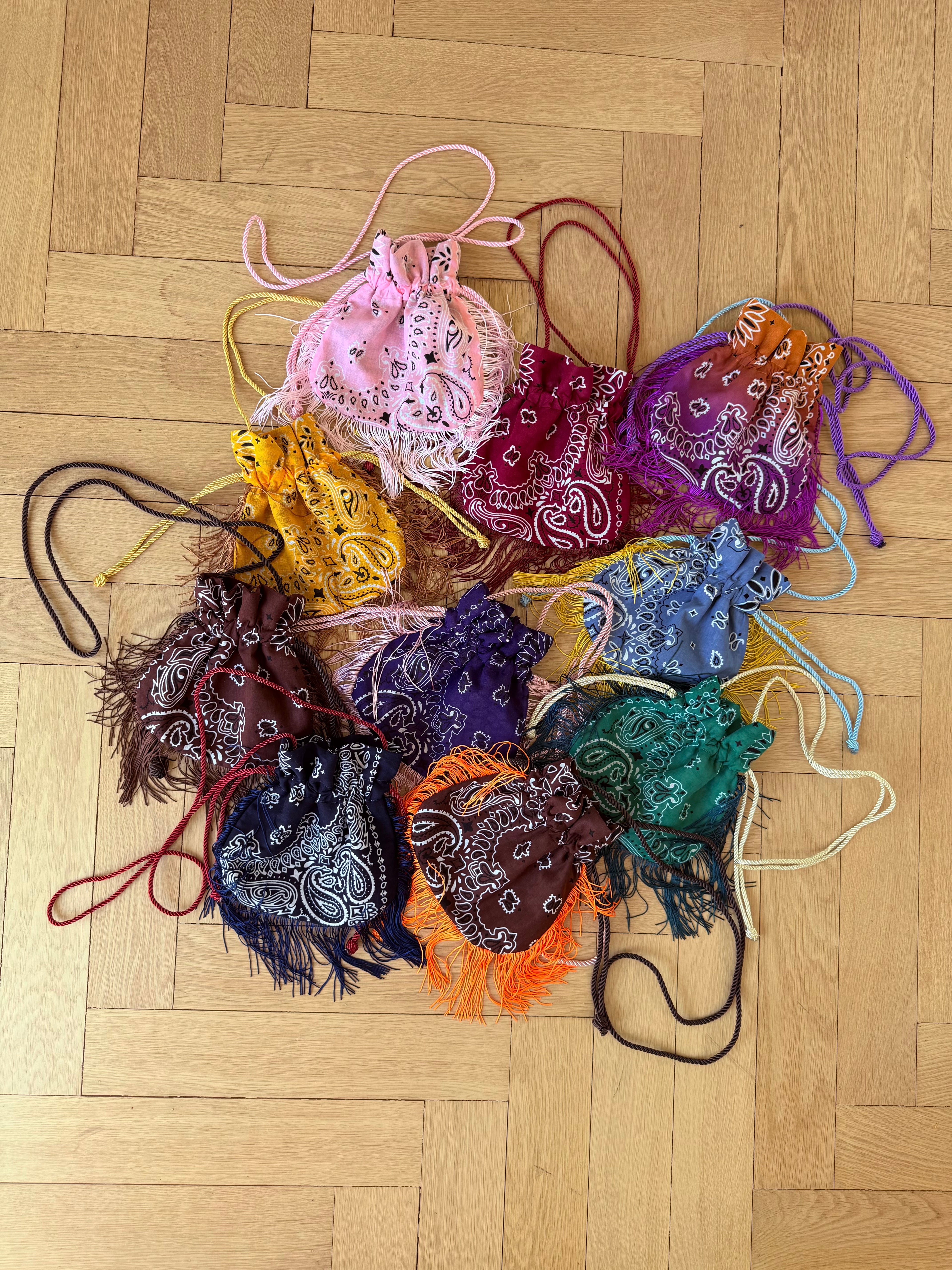Bandana Fringe Bag Brown-orange