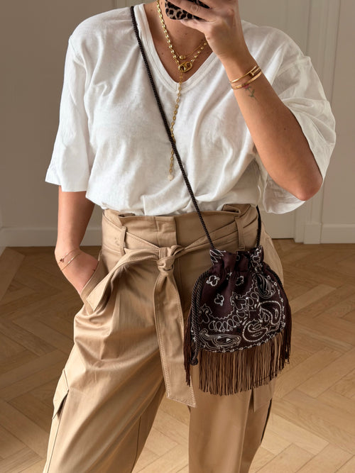 (Binnenkort weer beschikbaar) Bandana Fringebag Brown