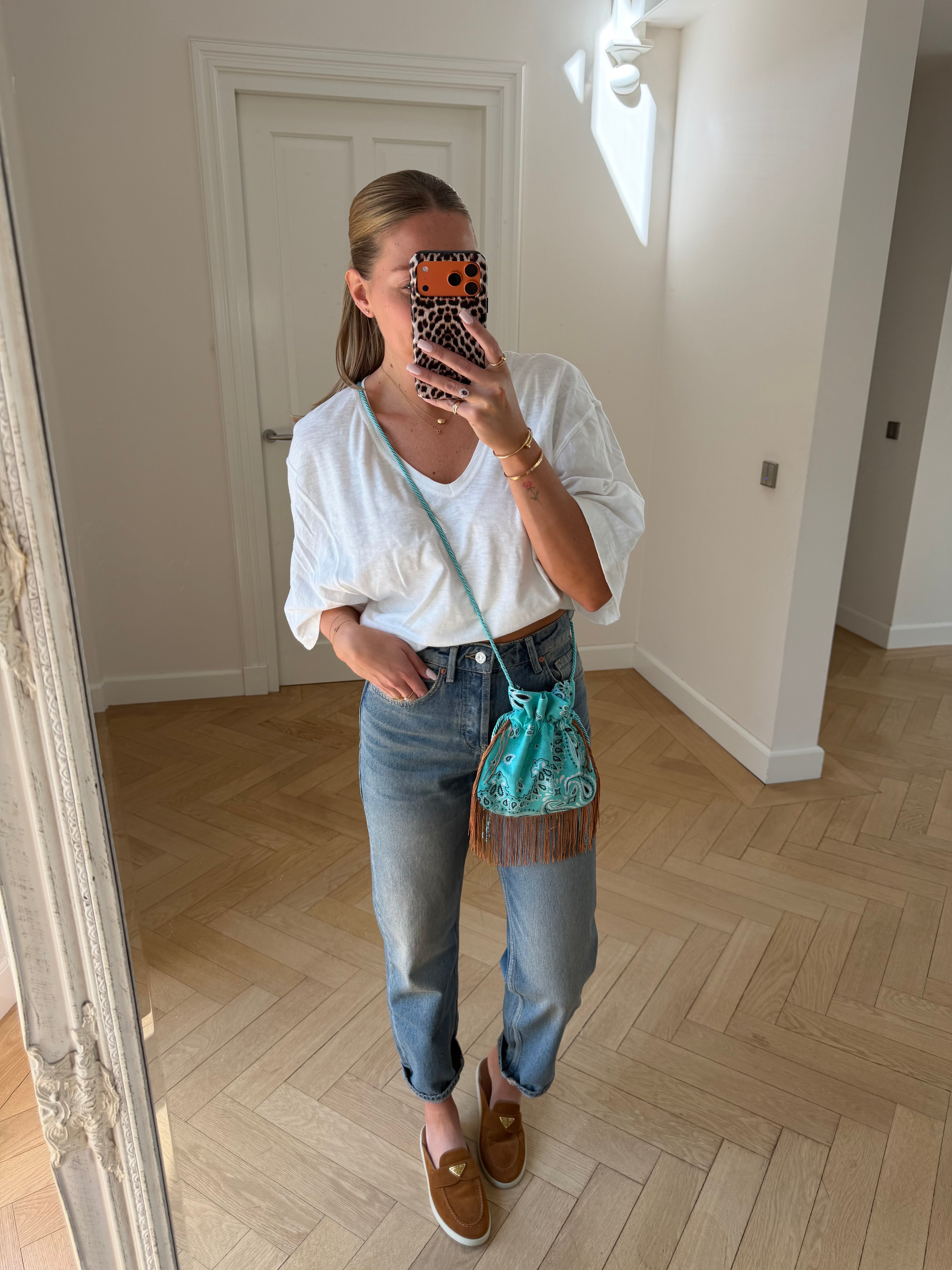 Bandana Fringe Bag Turquoise