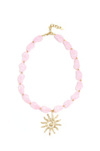 Bead necklace with sun charm
