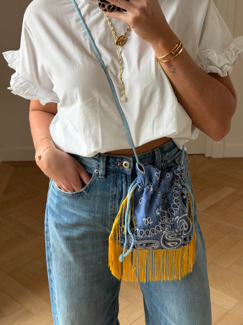 (Binnenkort weer beschikbaar) Bandana Fringebag Blue