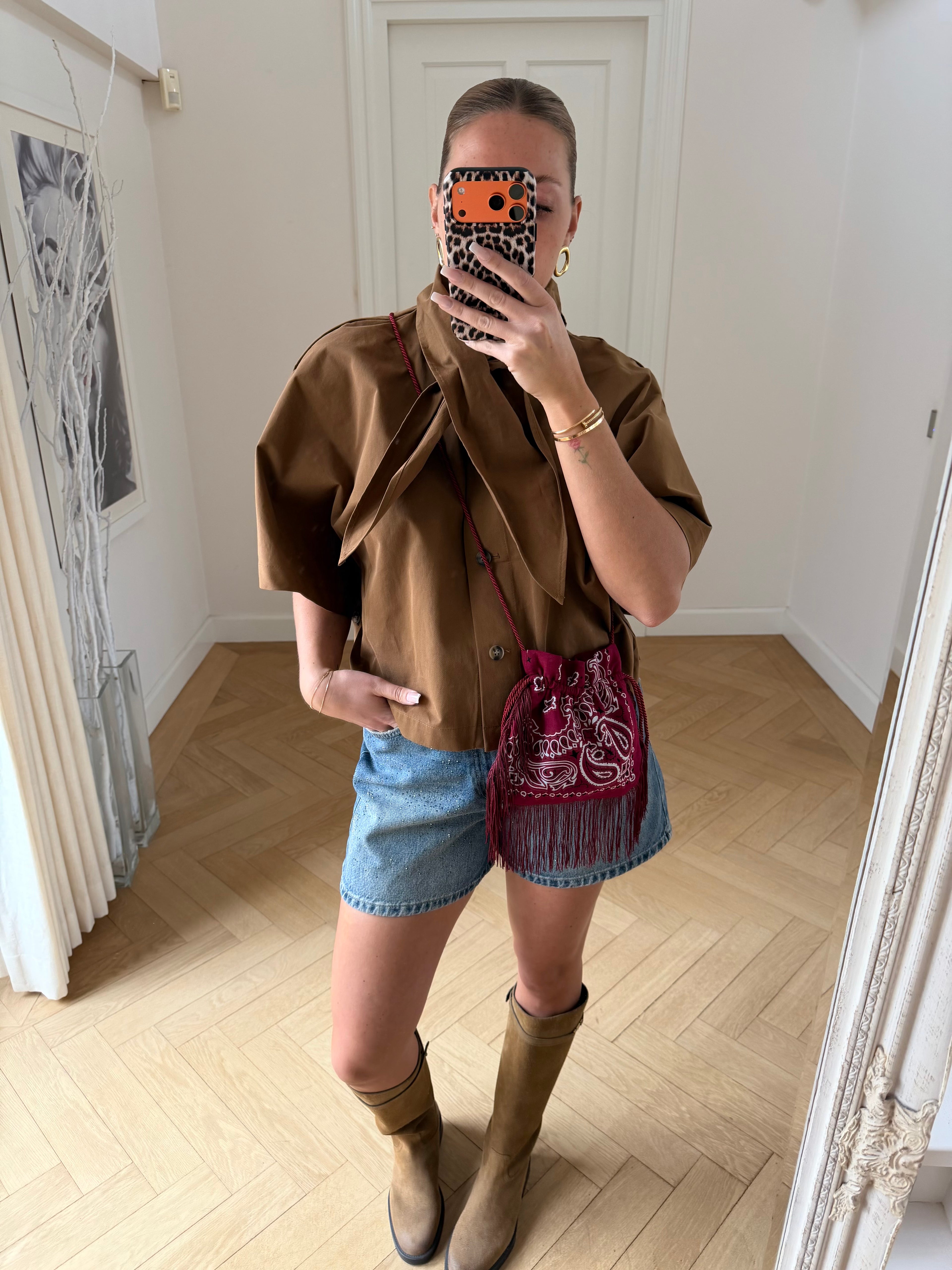 (Binnenkort weer beschikbaar) Bandana Fringebag Bordeaux