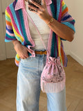 Bandana Fringe Bag Lightpink