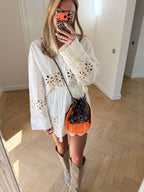 Bandana Fringe Bag Brown-orange