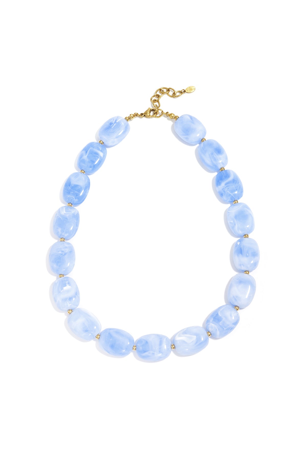 Necklace with squoval beads