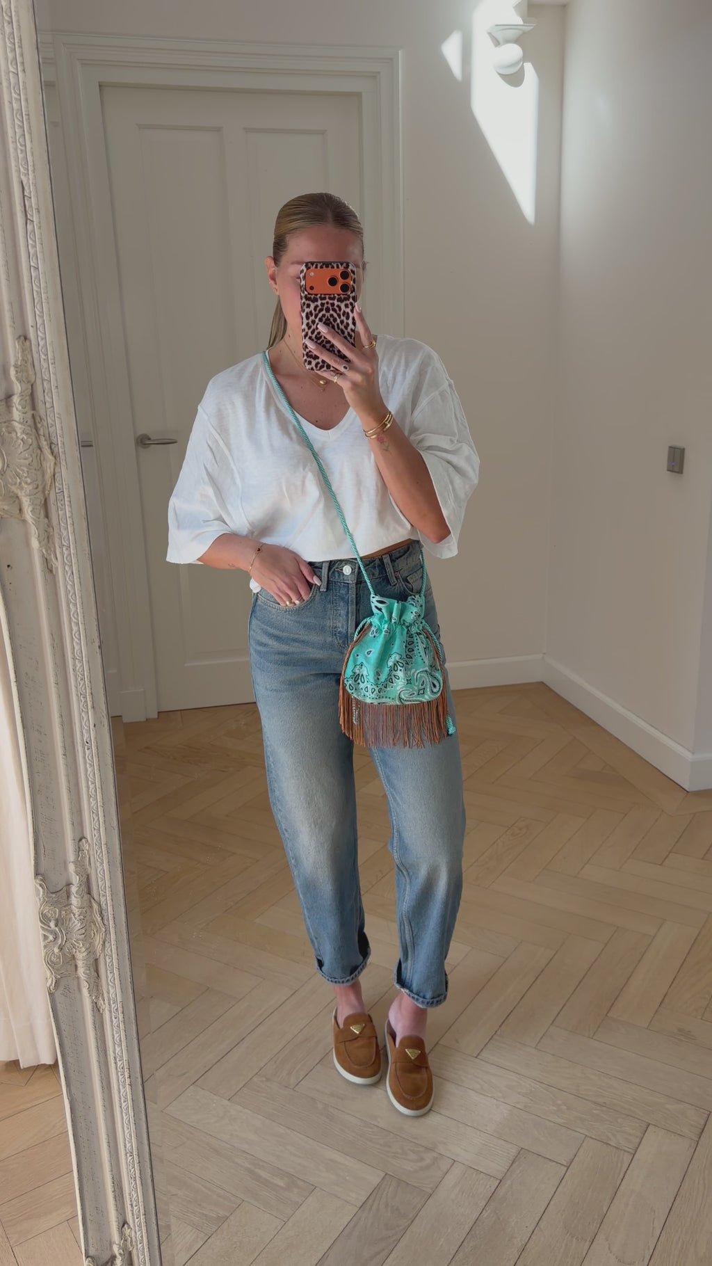 Bandana Fringe Bag Turquoise