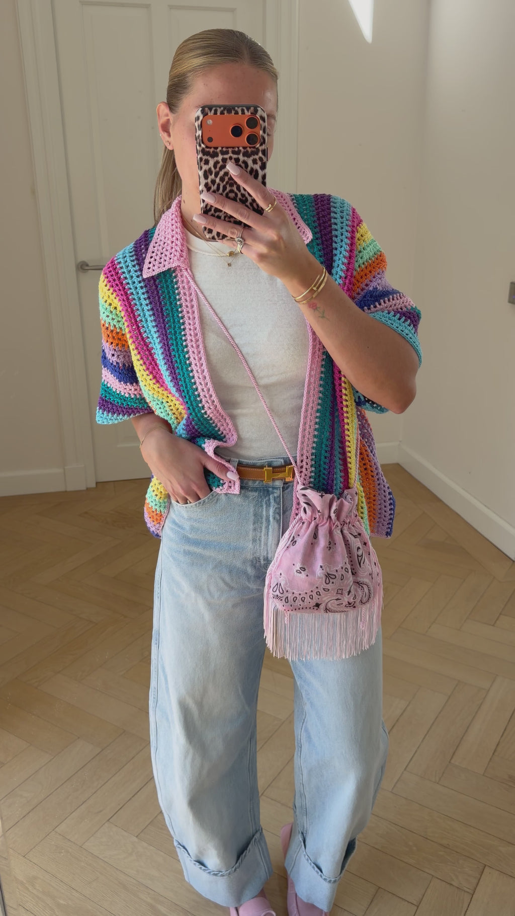 Bandana Fringe Bag Lightpink
