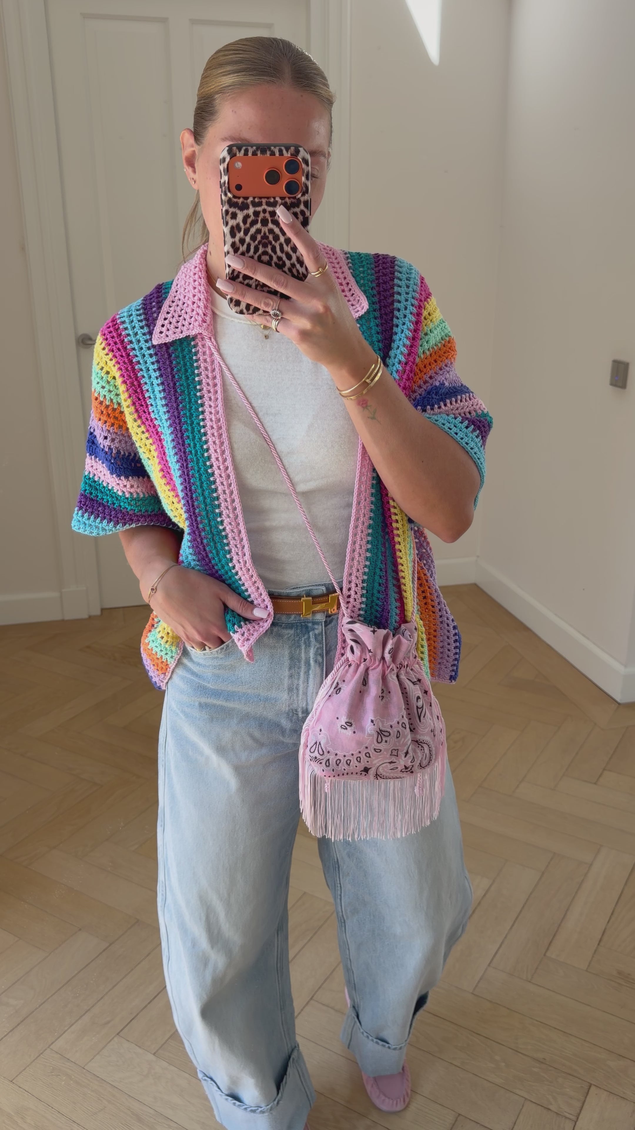 Bandana Fringe Bag Lightpink