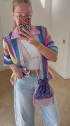 Bandana Fringe Bag Purple