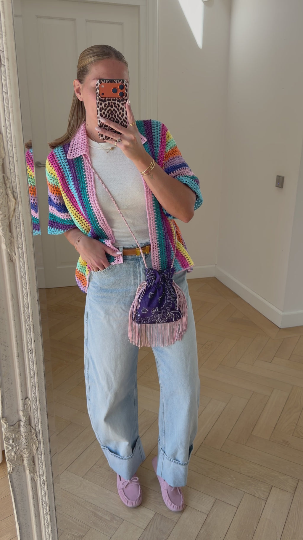 Bandana Fringe Bag Purple