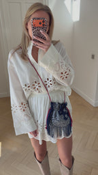 Bandana Fringe Bag Navy
